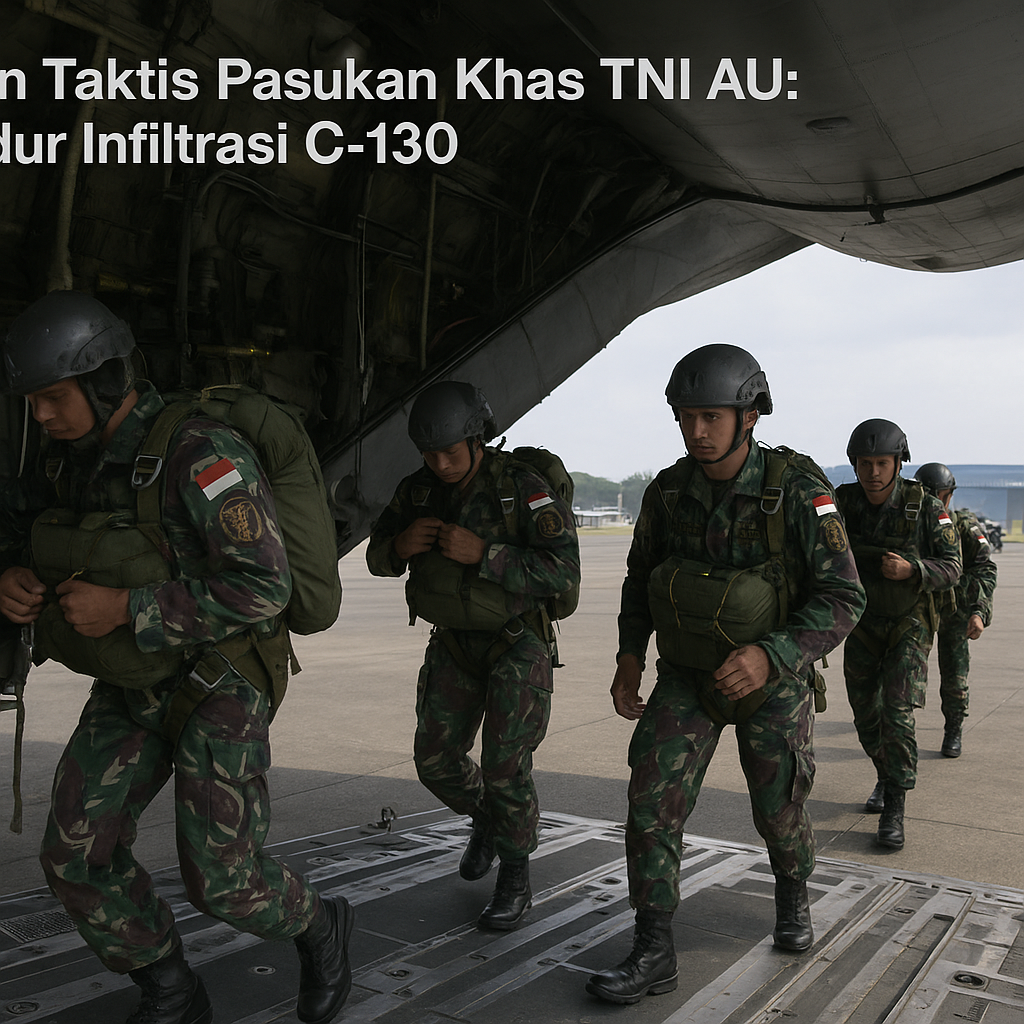 Latihan Taktis Pasukan Khas TNI AU: Prosedur Infiltrasi C-130