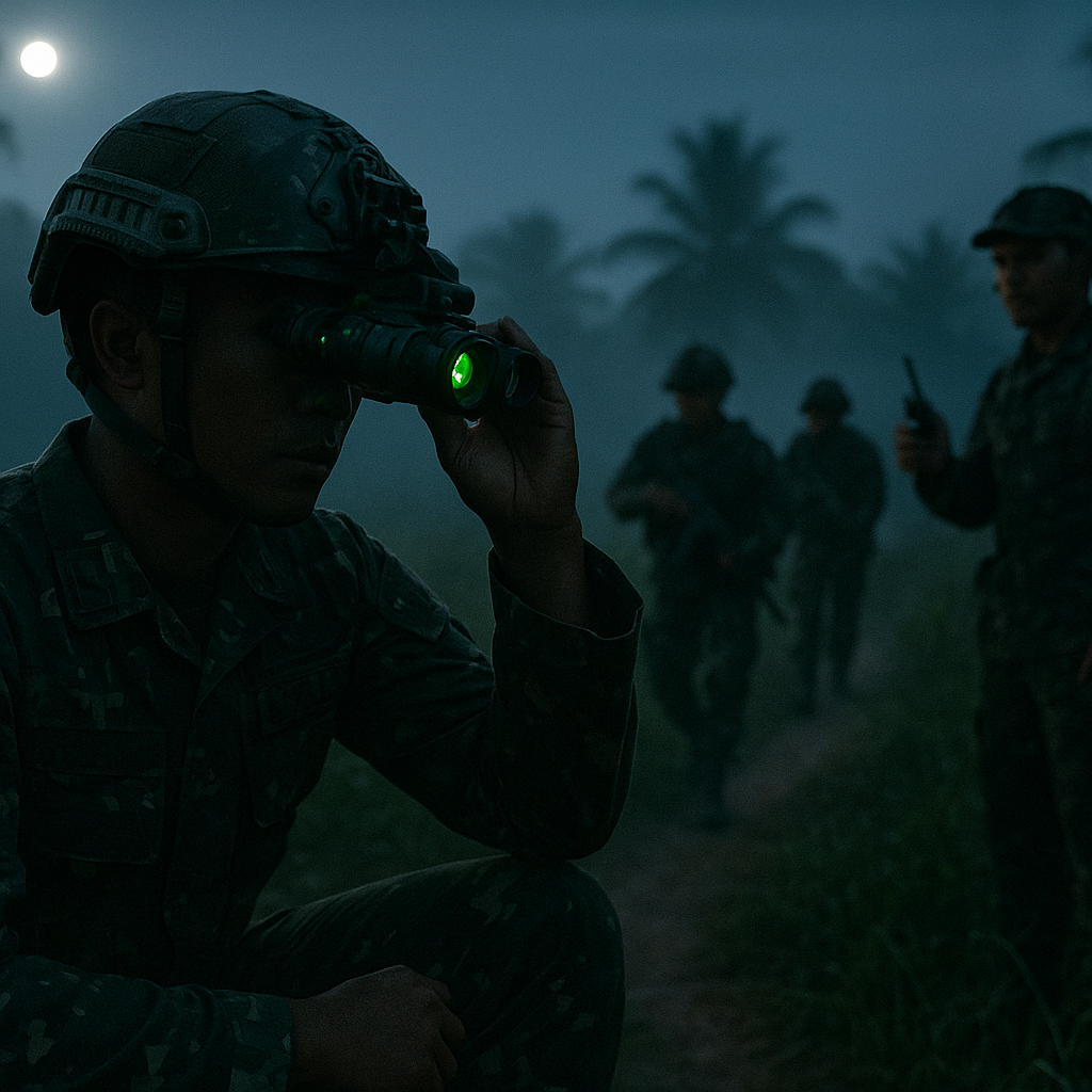 Simulasi Pertempuran Malam Hari dengan NVG