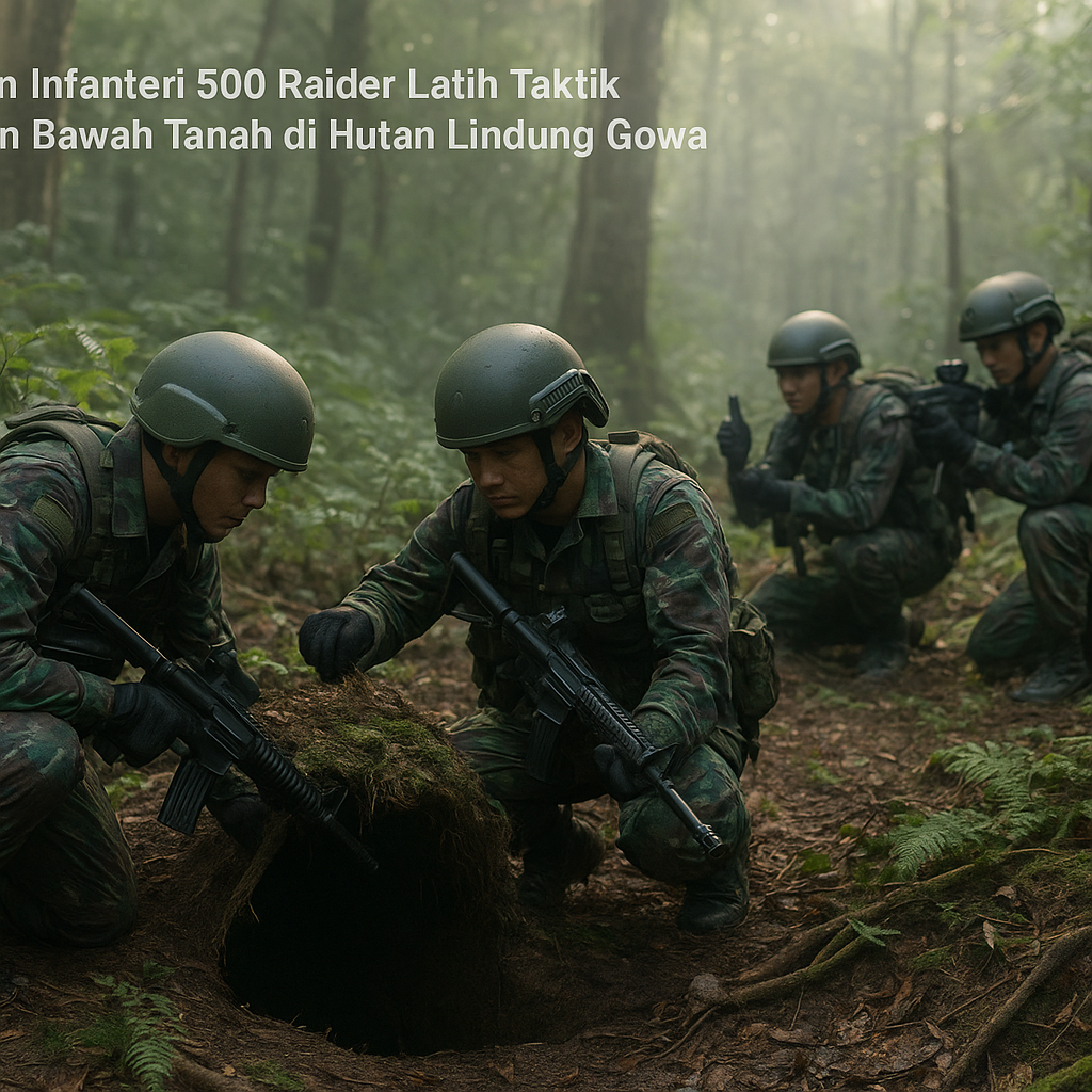 Batalyon Infanteri 500 Raider Latih Taktik Gerakan Bawah Tanah di Hutan Lindung Gowa