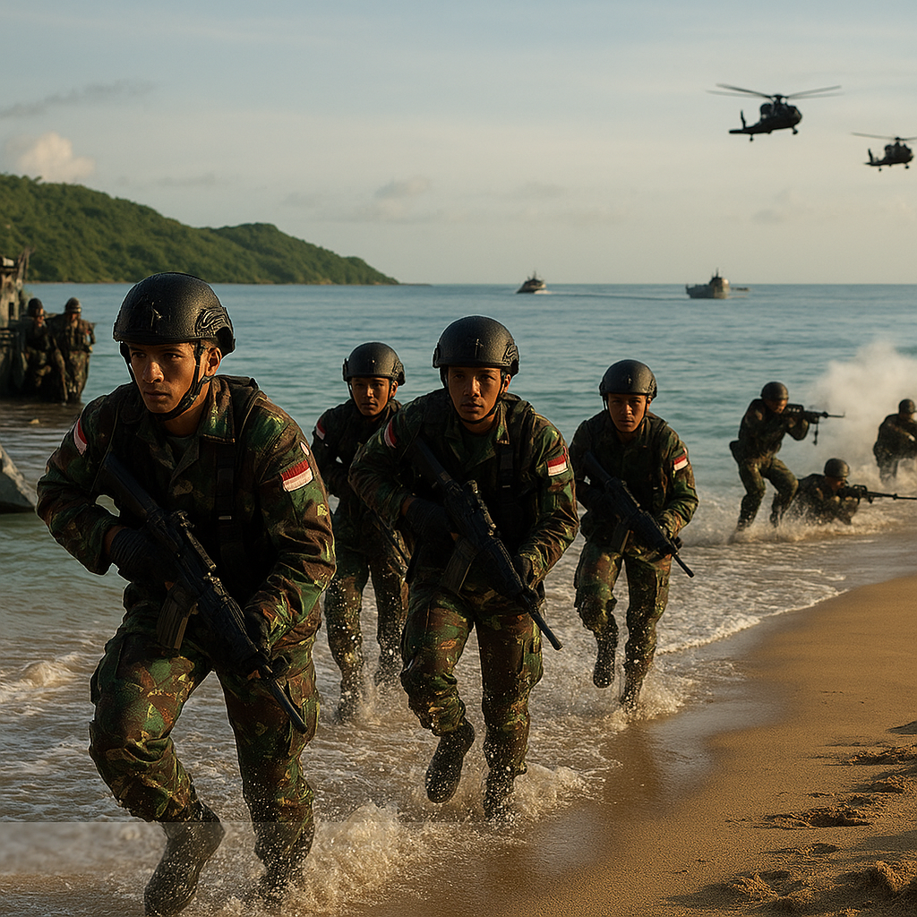 Bedah Taktik Operasi Amfibi: Menganalisis Formasi Double Wave Pendaratan di Ambon