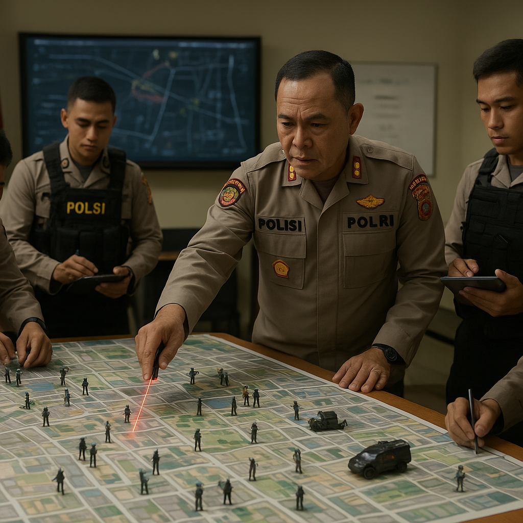 Polres Jakut Gelar Latihan Tactical Floor Game untuk Sistem Pengamanan Kota Jelang May Day