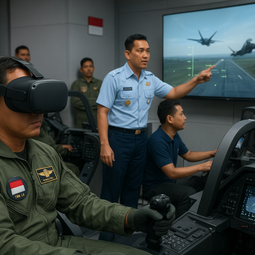 TNI AU Uji Coba Sistem Simulasi Virtual Reality untuk Pelatihan Pilot Tempur