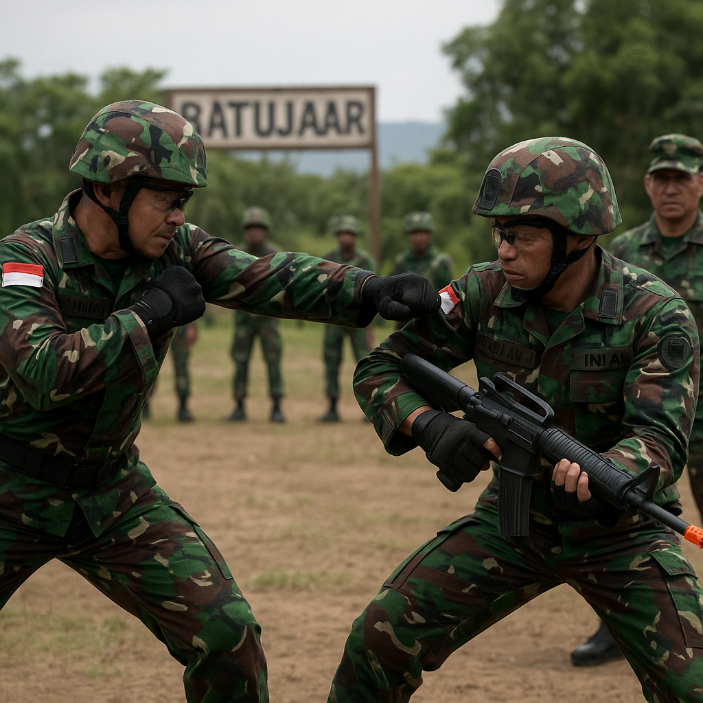 Simulasi Pertempuran Jarak Dekat TNI AD: Prosedur Gerakan Sikut dan Tembak Pinggul