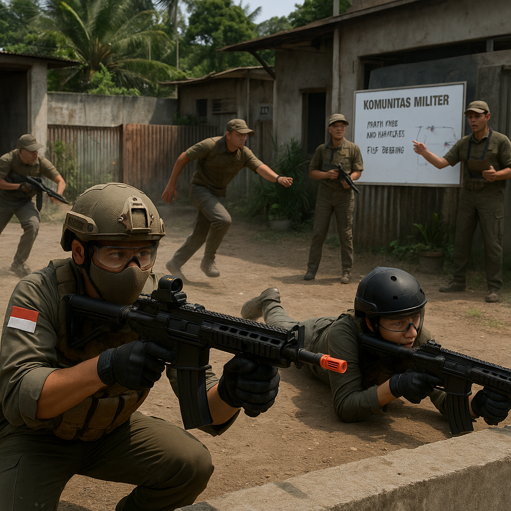 Komunitas Militer Gelar Simulasi Airsoft Gun: Implementasi Taktik Fire and Maneuver