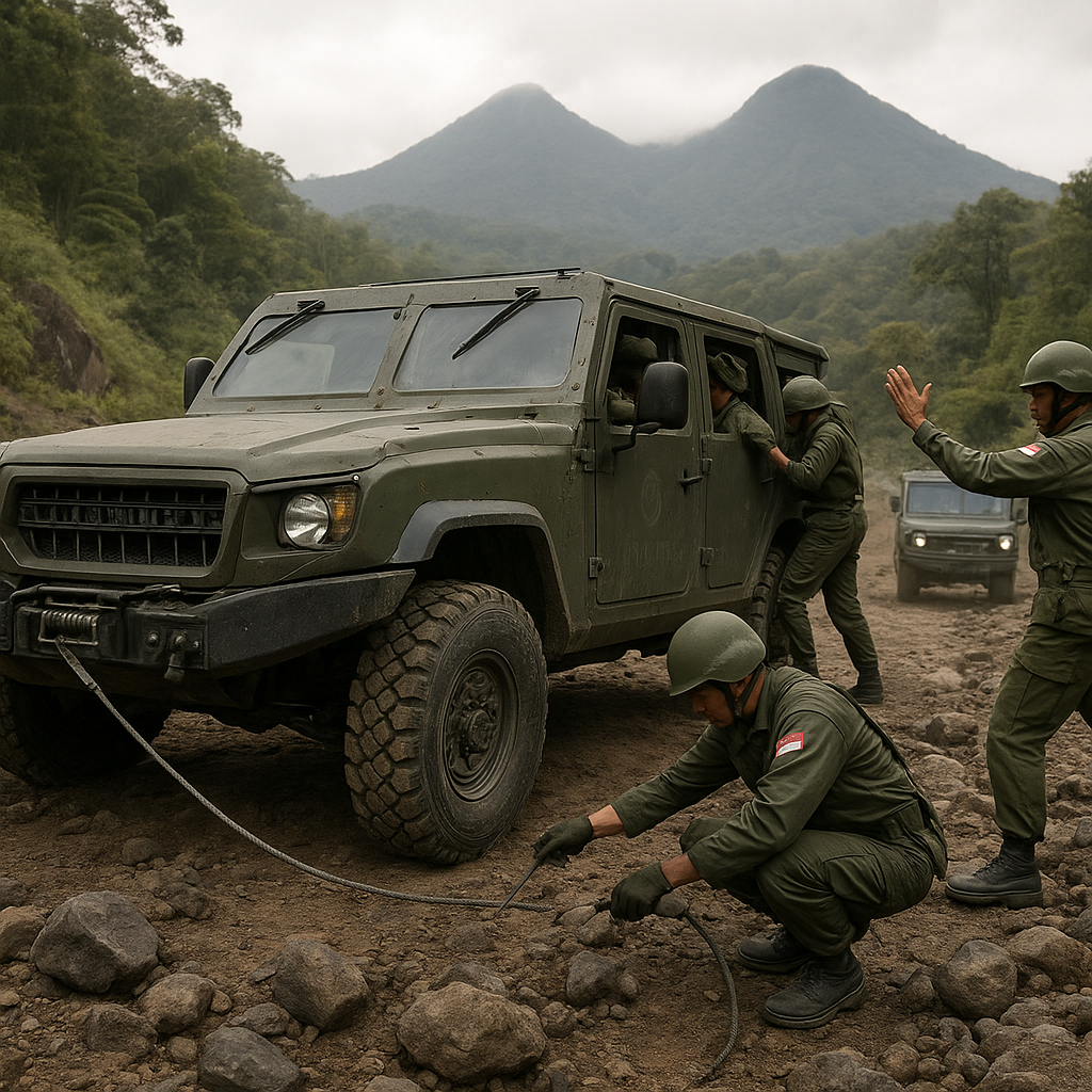 TNI AD Uji Kendaraan Taktis Maung di Kawasan Gunung Gede Pangrango