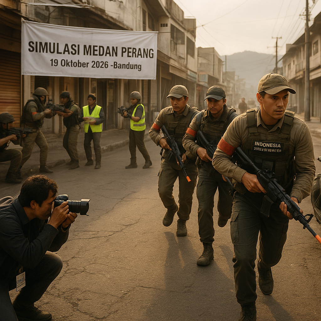 Komunitas Militer Gelar Simulasi Medan Perang Skala Penuh di Bandung