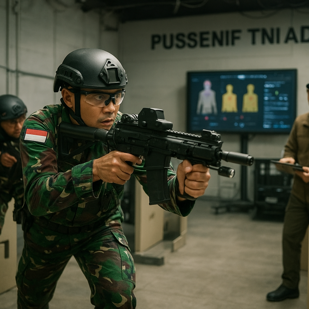 Pussenif TNI AD Kembangkan Modul Latihan Tembak Dinamis dengan Sistem Simulator Jarak Dekat (CQBS)