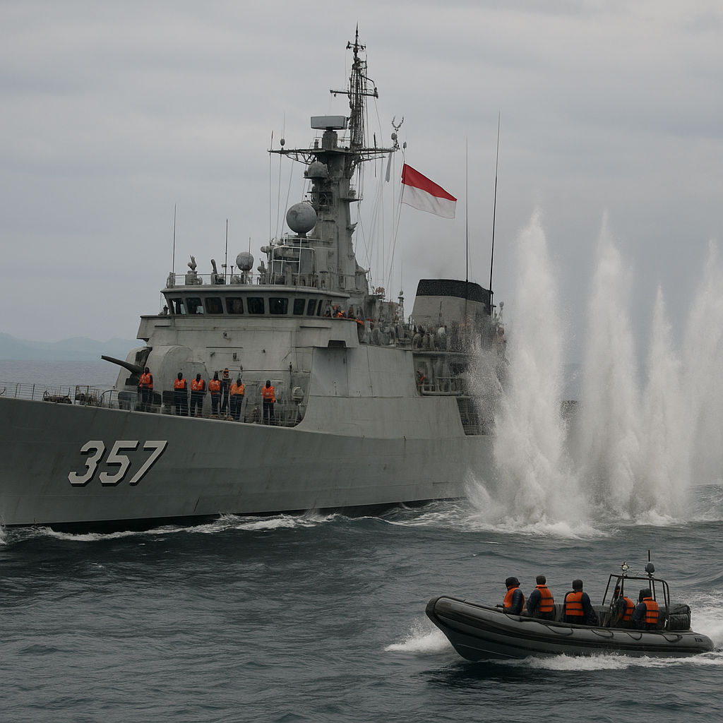 KRI Bung Tomo-357 Latihan Anti Kapal Selam di Selat Sunda, Simulasikan Deteksi dan Serangan Depth Charge