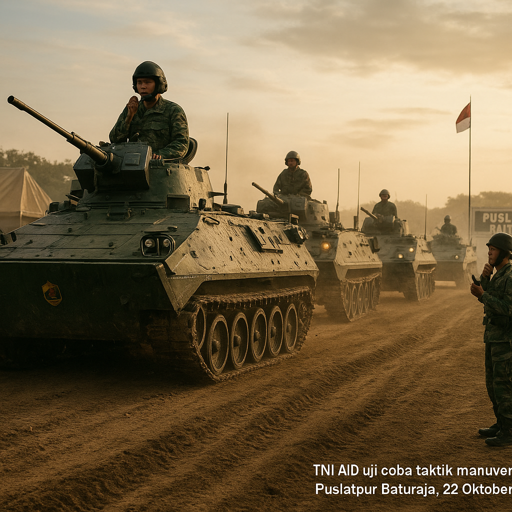 TNI AD Uji Coba Taktik Manuver Lapis Baja di Puslatpur Baturaja