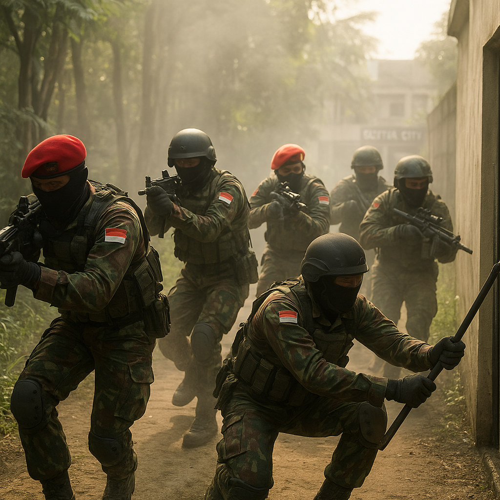 Kopassus Latih Doktrin CQB di Hutan Perkotaan Sentul City