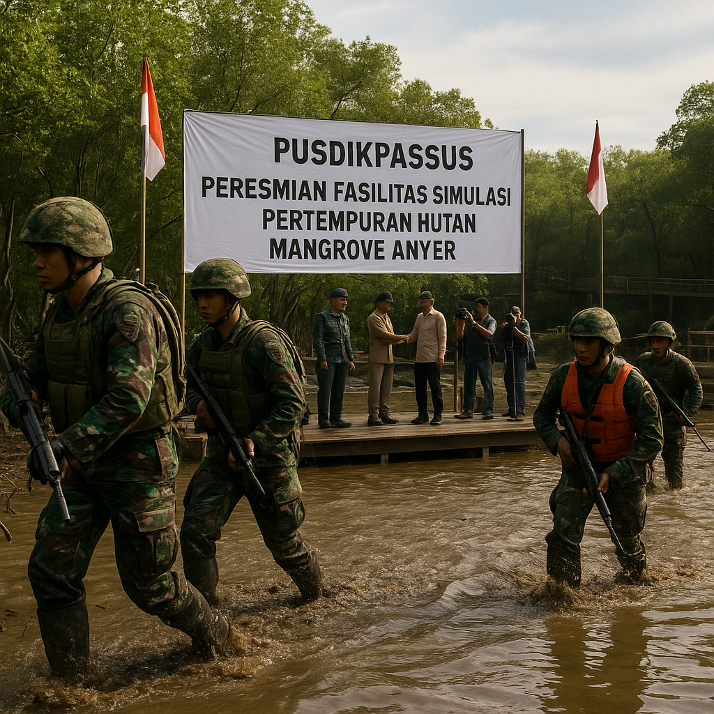 Pusdikpassus Resmikan Fasilitas Simulasi Pertempuran Hutan Mangrove Anyer