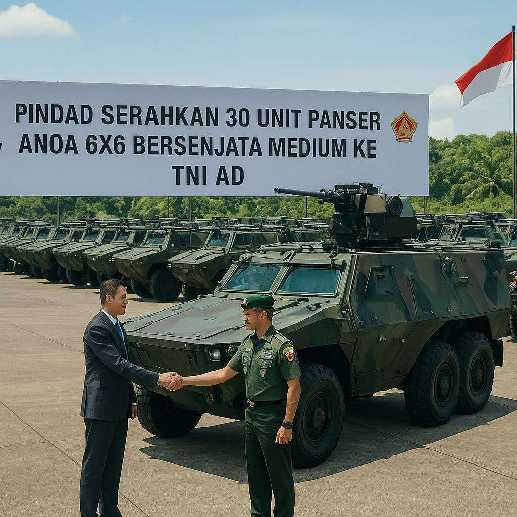 Pindad Serahkan 30 Unit Panser Anoa 6x6 Bersenjata Medium ke TNI AD
