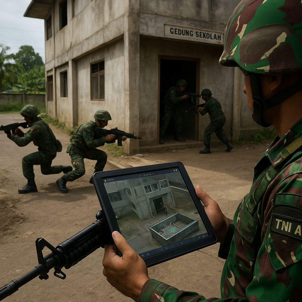 TNI AD Gelar Latihan Pertempuran Kota di Baturaja: Teknik Penguasaan Gedung Bertingkat