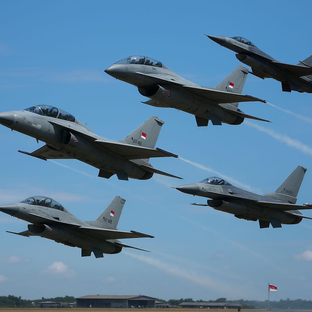 TNI AU Laksanakan Simulasi Dogfight Dua Lawan Empat dengan F-16 dan T-50i