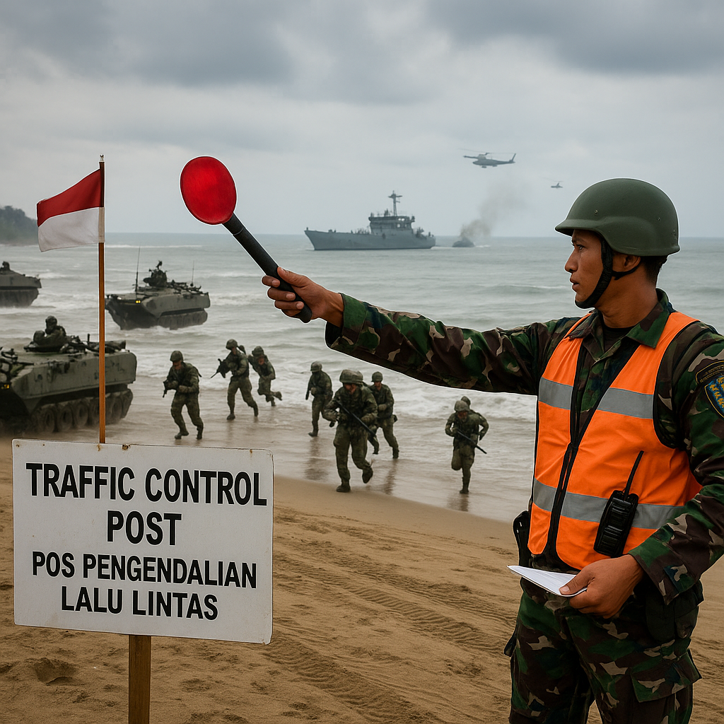 Marinir TNI AL Latihan Amfibi di Pantai Lampon: Taktik Pendaratan Gelombang Ketiga