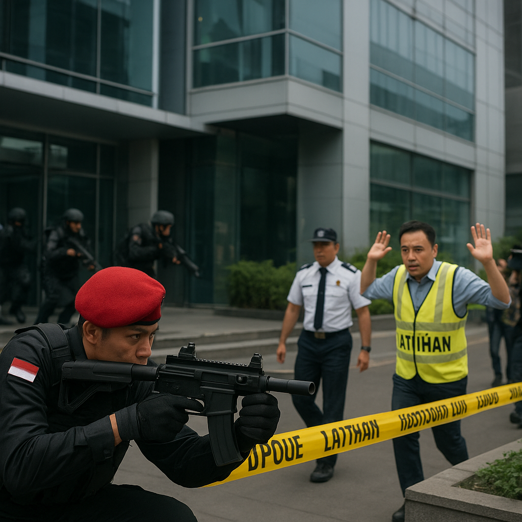 Kopassus Latihan Penanggulangan Teror di Area Perkantoran: Prosedur Dinamis untuk Selamatkan Sandera