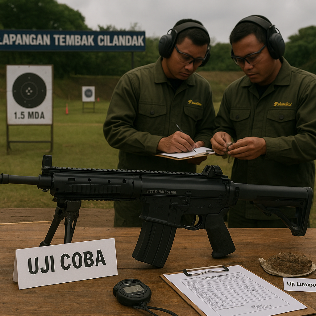 Uji Coba Senapan Serbu Terbaru Pindad di Lapangan Tembak Cilandak