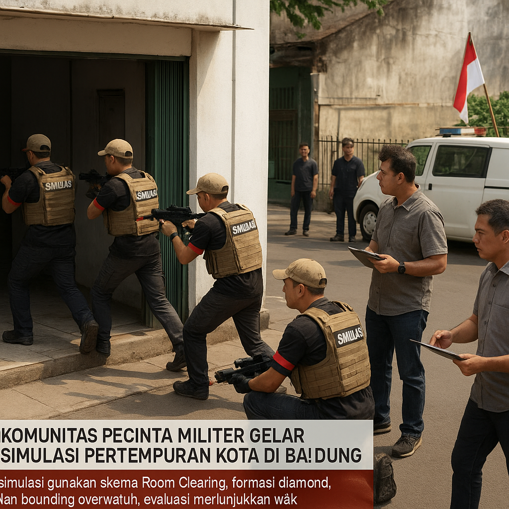 Komunitas Pecinta Militer Gelar Simulasi Pertempuran Kota di Bandung
