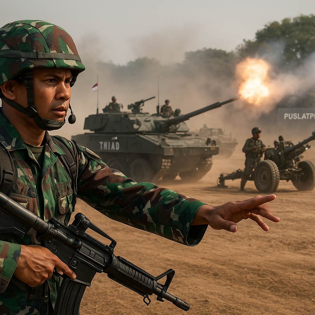 Latihan Gabungan TNI AD Gelar Simulasi Serangan Batalyon Infanteri dengan Dukungan Artileri