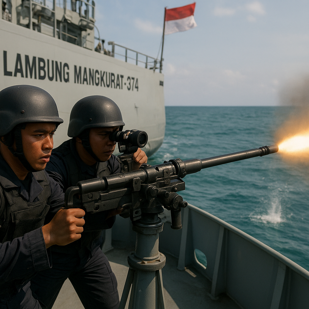 Prosedur Latihan Tembak Meriam 20 mm KRI Lambung Mangkurat-374 di Laut Natuna: Drills dan Akurasi