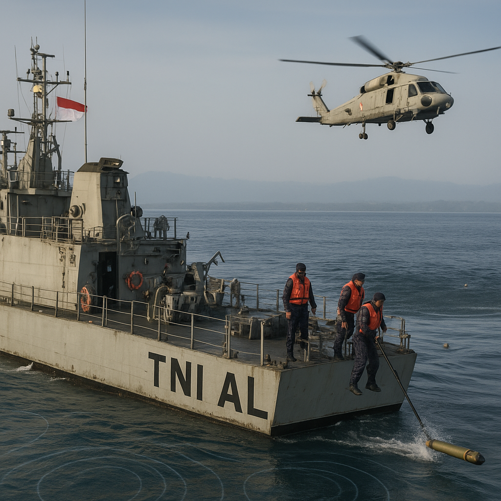 TNI AL Latihan Anti Kapal Selam di Selat Makassar: Prosedur Deteksi dan Penghancuran