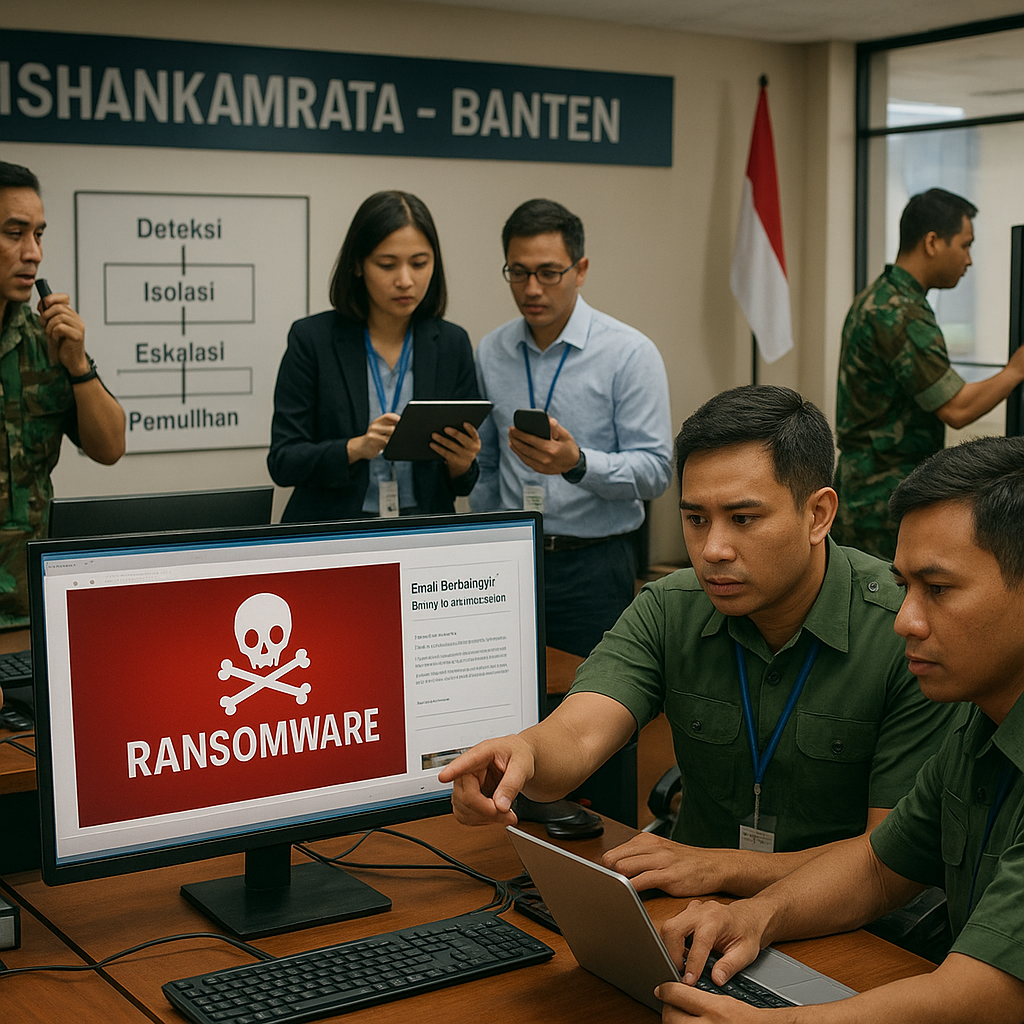 Simulasi Cyber Defense dalam Latihan Sishankamrata TNI-Masyarakat di Banten