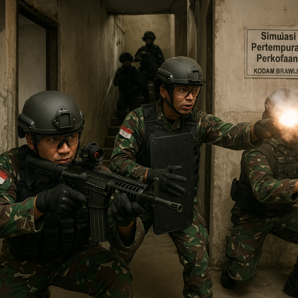 Kodam Brawijaya Gelar Simulasi Pertempuran Perkotaan: Teknik CQB dan Koordinasi