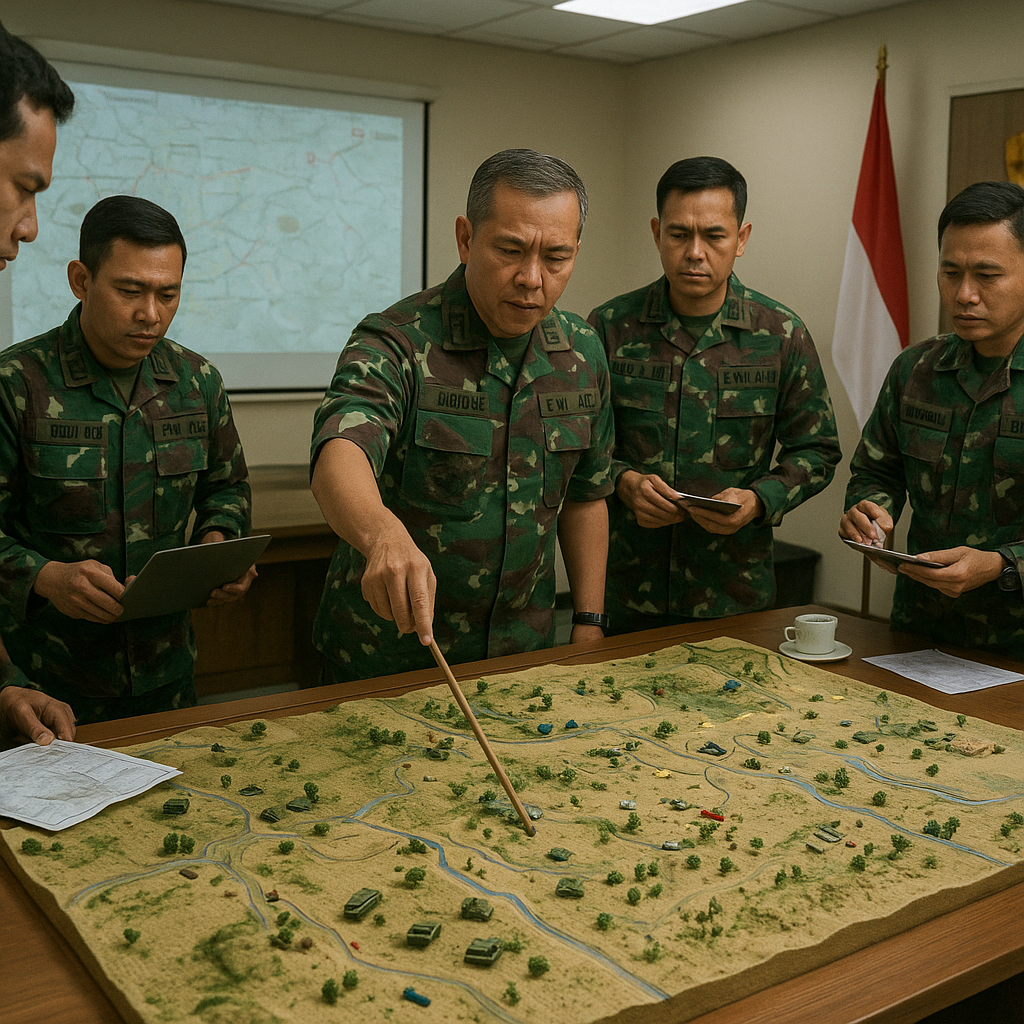 War Game Seskoad: Bedah Manuver Operasi Pertahanan dengan Alat Peraga Terrain Model
