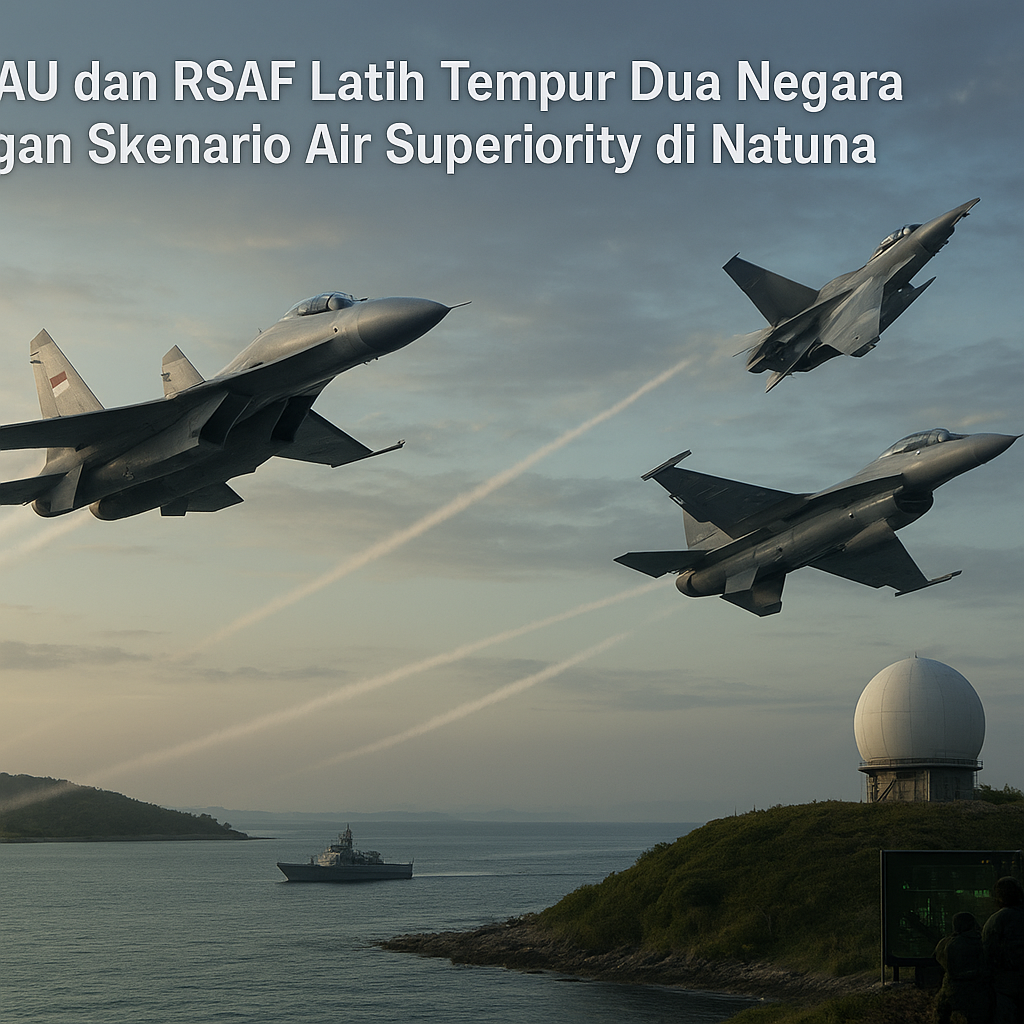 TNI AU dan RSAF Latih Tempur Dua Negara dengan Skenario Air Superiority di Natuna