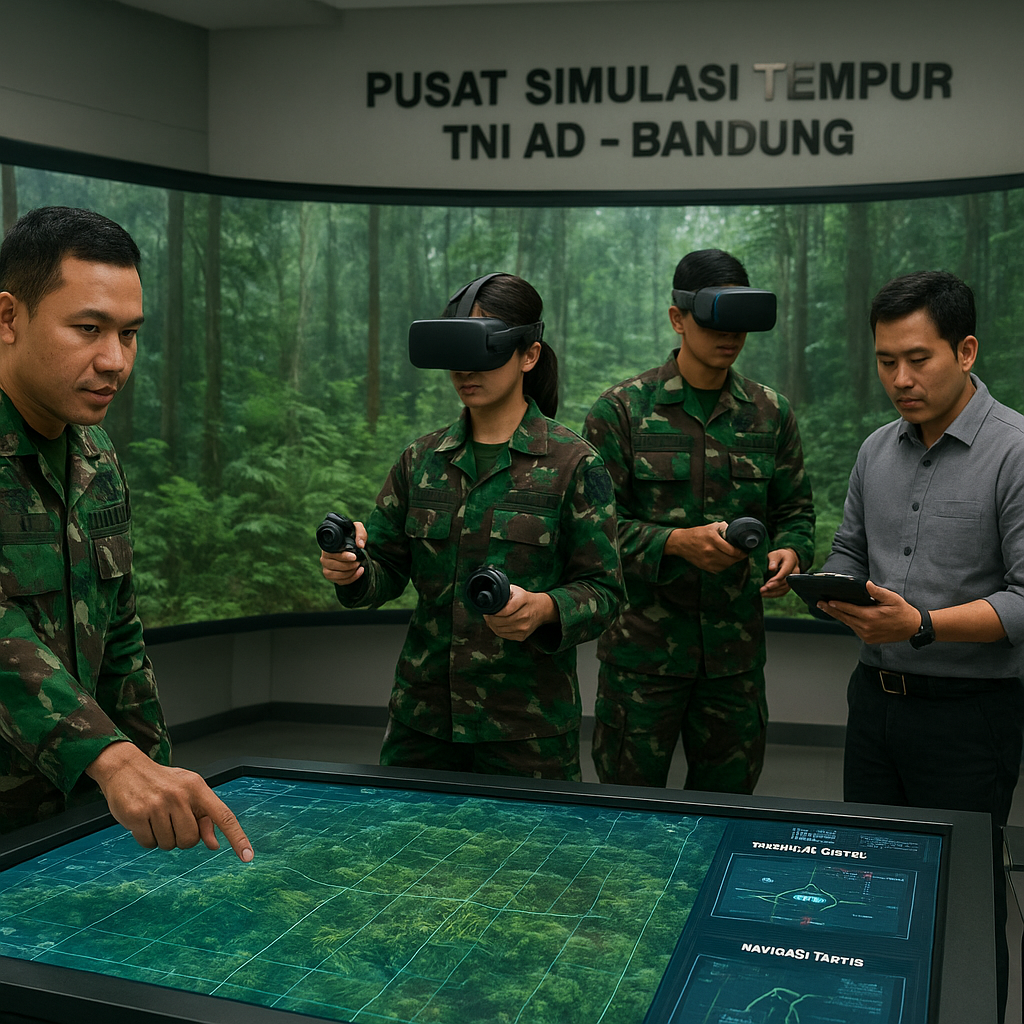 Pusat Simulasi Tempur TNI AD Gunakan Teknologi VR untuk Latihan Operasi Hutan Tropis