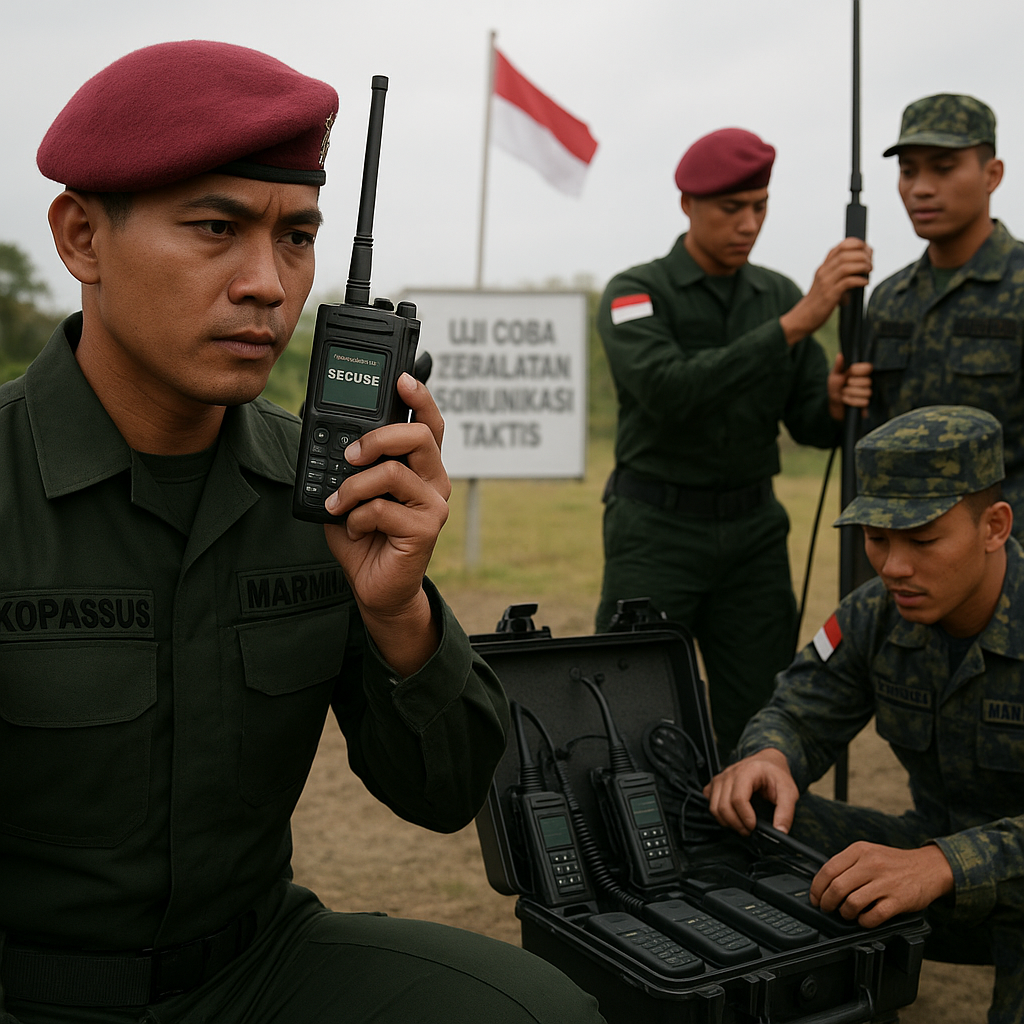 Uji Coba Peralatan Komunikasi Taktis Terenkripsi Generasi Baru oleh Kemhan