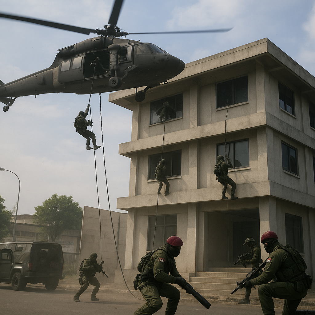 Kopassus Latihan Penanggulangan Teror di Cijantung: Prosedur Serbu Gedung Bertingkat