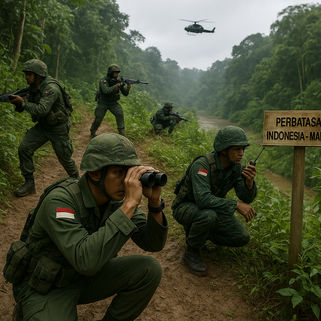 Latihan Patroli Terkoordinasi TNI-Malaysia di Perbatasan Kalimantan: Prosedur Pengamanan Wilayah