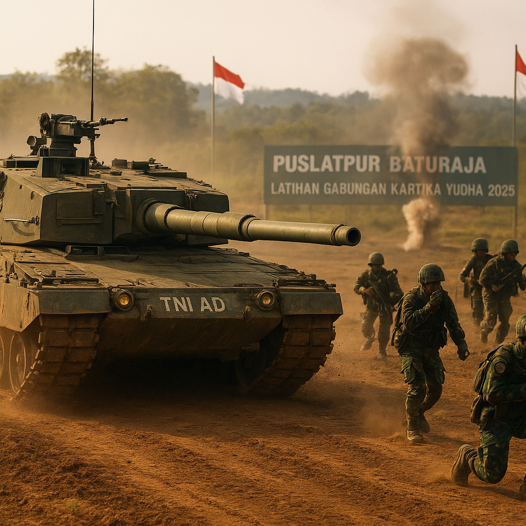 TNI AD Uji Coba Taktik Manuver Tank di Latihan Gabungan Kartika Yudha 2026