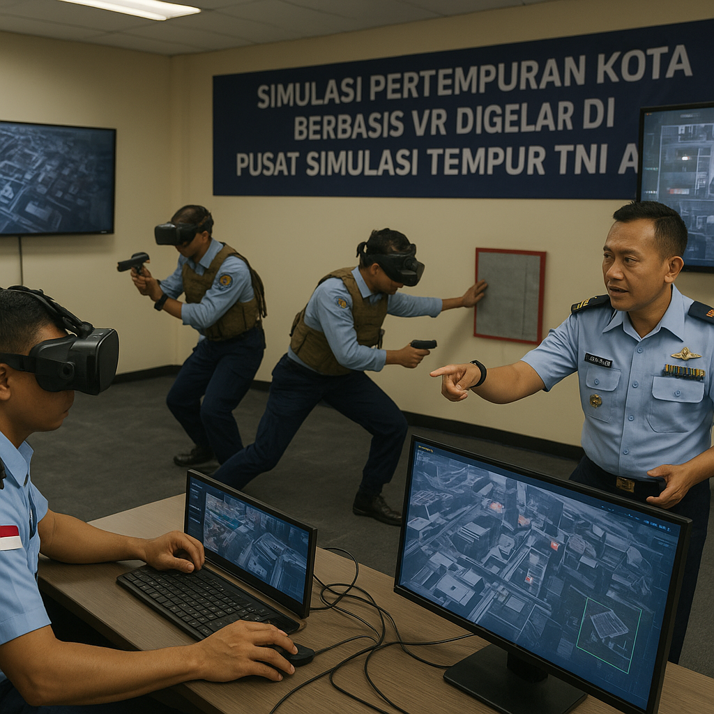 Simulasi Pertempuran Kota Berbasis VR Digelar di Pusat Simulasi Tempur TNI AU