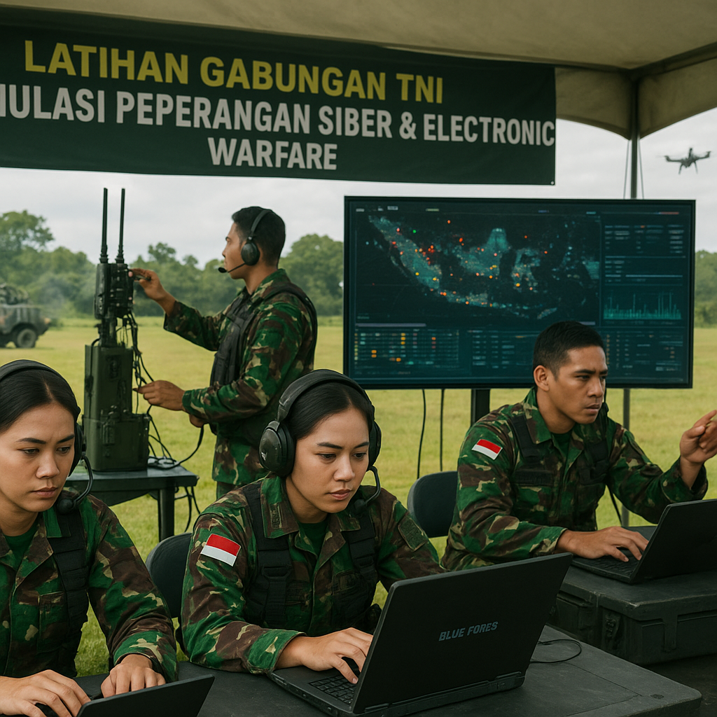 Simulasi Peperangan Siber dan Electronic Warfare dalam Latihan Gabungan TNI
