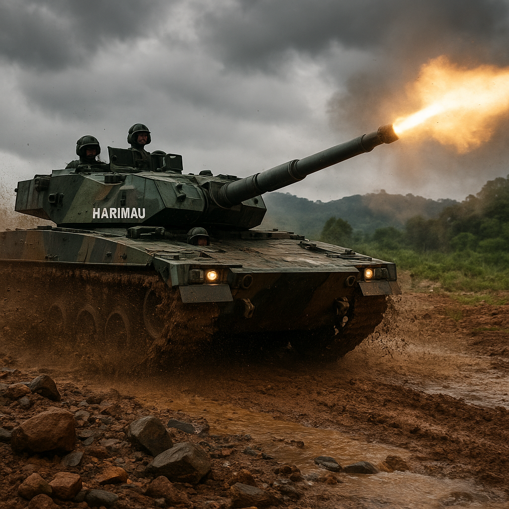 Uji Coba dan Analisis Mobilitas Tempur Kendaraan Rantai Baru 'Harimau' Medium Tank di Medan Ekstrem