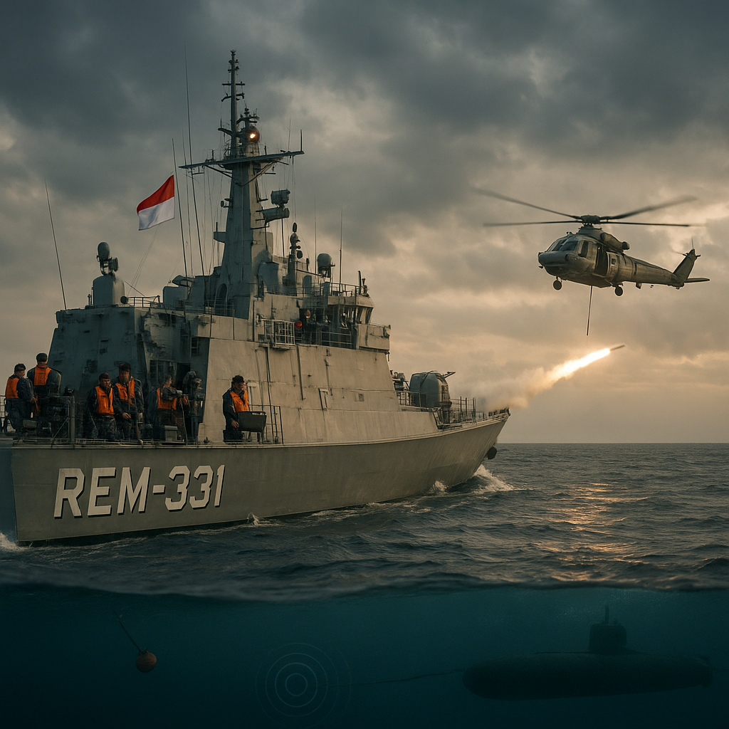 Siap Hadapi Serangan Udara & Bawah Air, KRI REM-331 TNI AL Gelar Simulasi Perang di Laut Banda