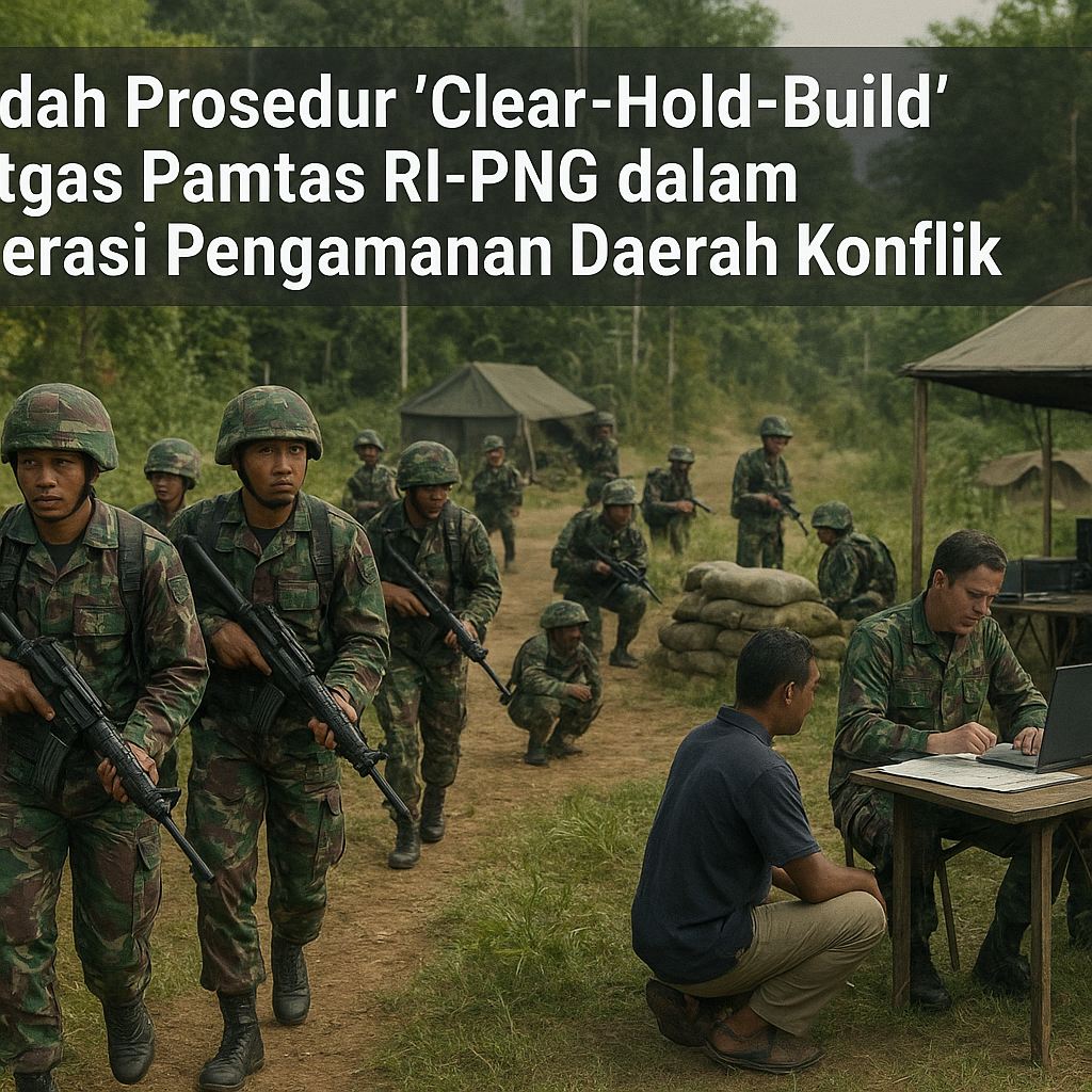 Bedah Prosedur 'Clear-Hold-Build' Satgas Pamtas RI-PNG dalam Operasi Pengamanan Daerah Konflik