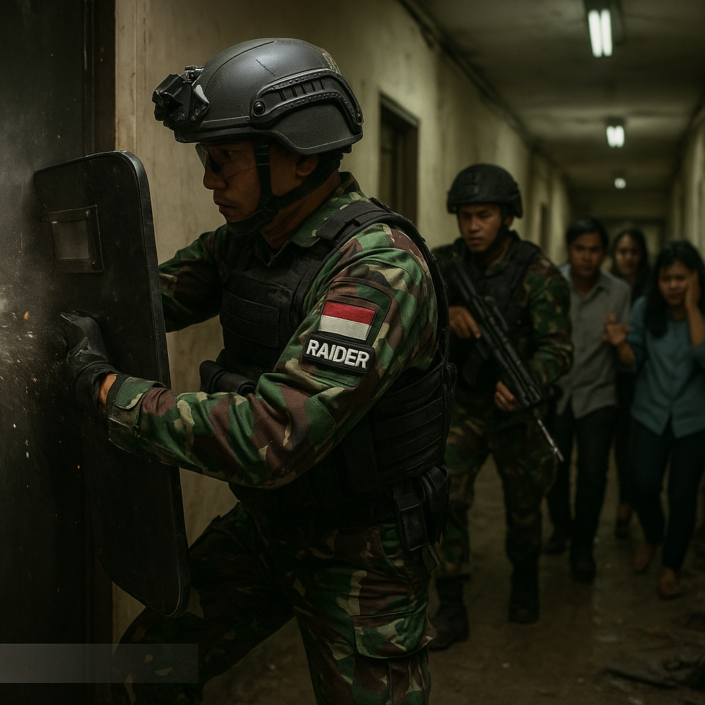 Bedah Doktrin Tempur Yonif Raider: Taktik Close Quarters Battle (CQB) dalam Operasi Pembebasan Sandera