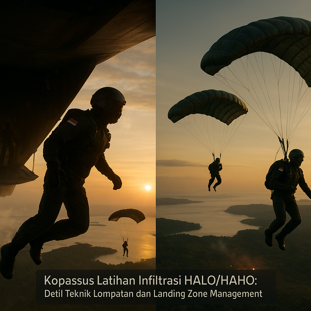 Kopassus Latihan Infiltrasi HALO/HAHO: Detil Teknik Lompatan dan Landing Zone Management