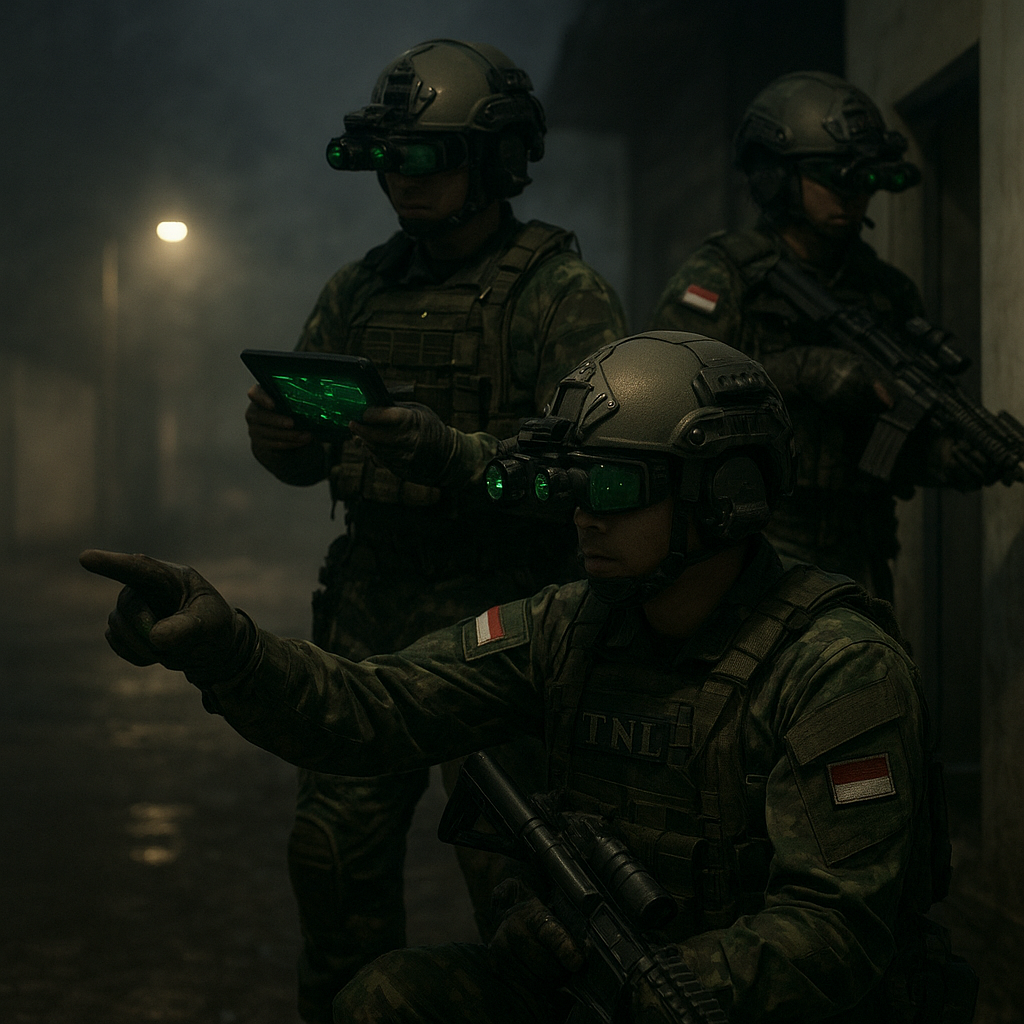 Simulasi Pasukan Khusus: Integrated Night Ops dengan Enhanced Night Vision Goggle (ENVG)