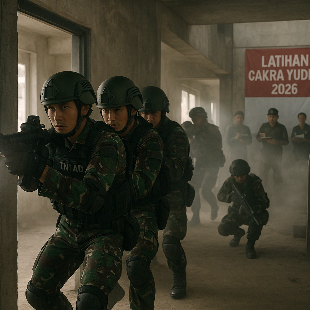 Simulasi Urban Combat TNI AD: Teknik Clearing Gedung Bertingkat dalam Latihan Cakra Yudha 2026