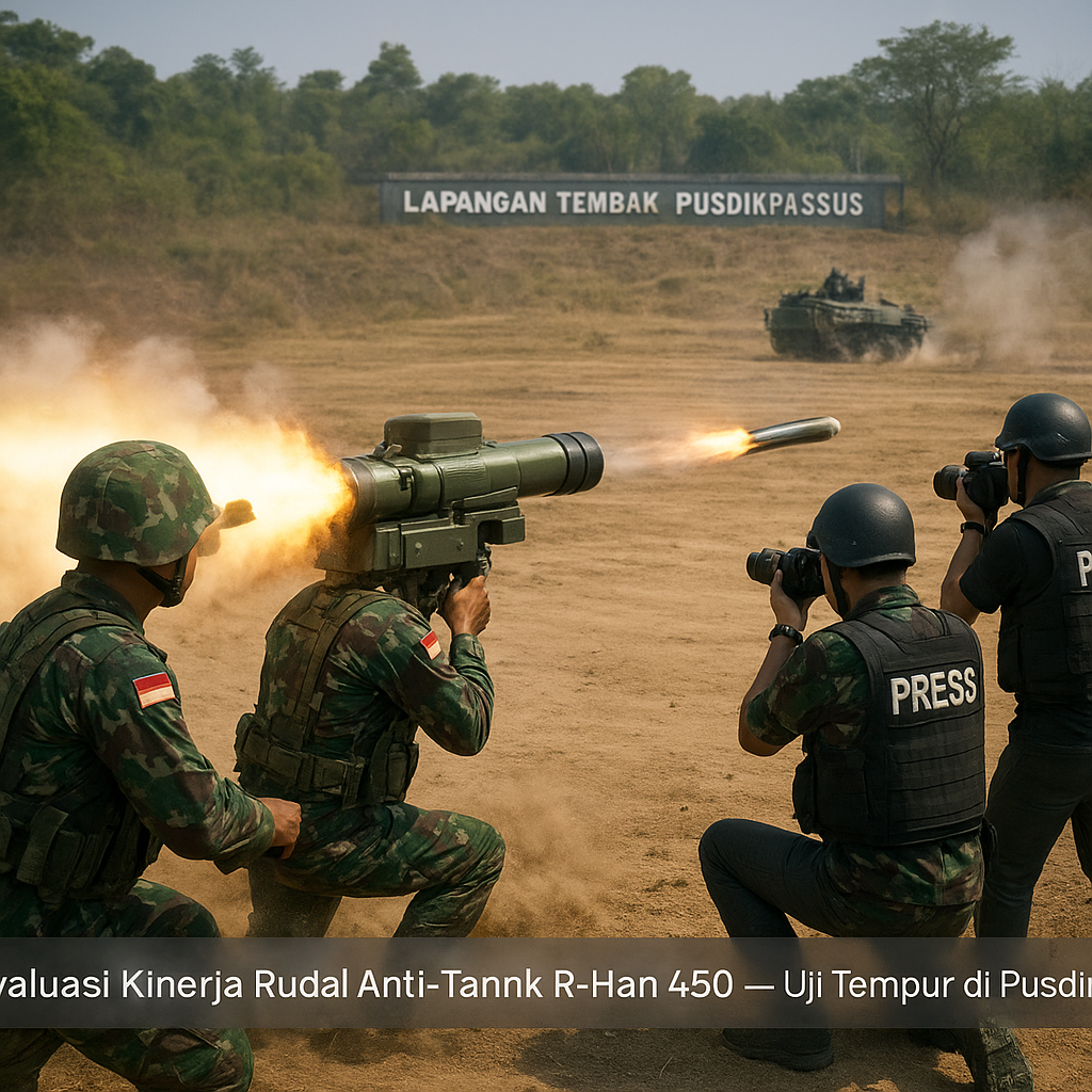 Evaluasi Kinerja Rudal Anti-Tank R-Han 450 dalam Uji Tempur di Lapangan Tembak Pusdikpassus
