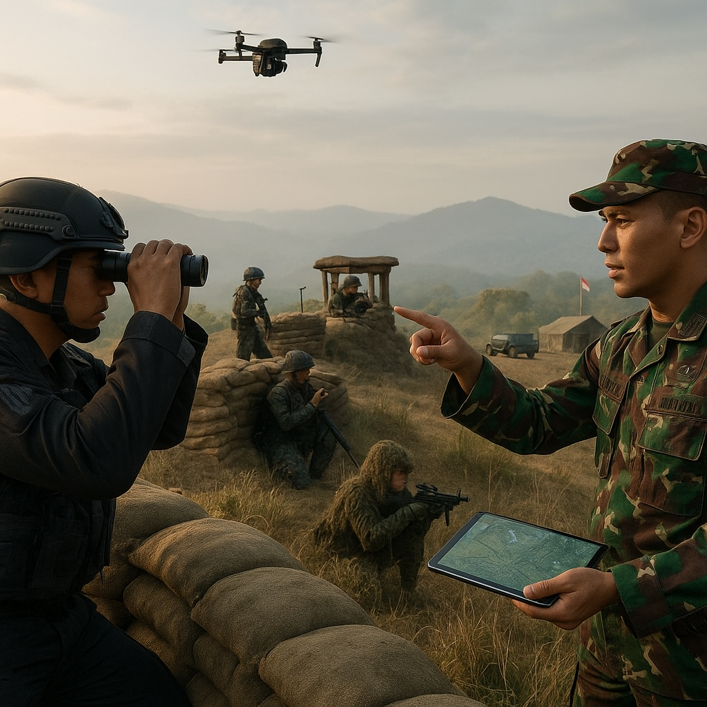 Latihan Cross Training Brigade Infantri dan Brimob dalam Operasi Pengamanan Perbatasan