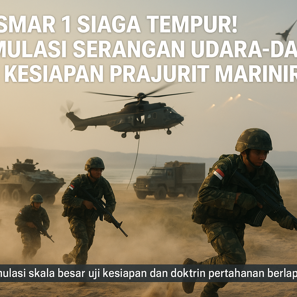 Pasmar 1 Siaga Tempur! Simulasi Serangan Udara-Darat Uji Kesiapan Prajurit Marinir