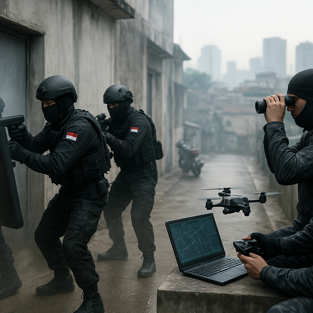 Denjaka Latih Teknik Direct Action dan Special Reconnaissance di Kawasan Urban