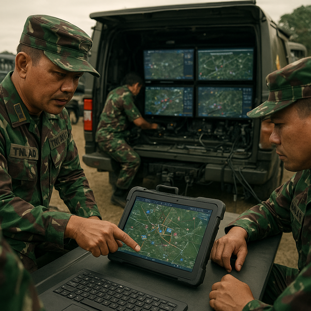 Uji Coba dan Bedah Kemampuan Sistem Komando Kendali Modern 'Tactical Battle Management System' (TBMS) TNI AD