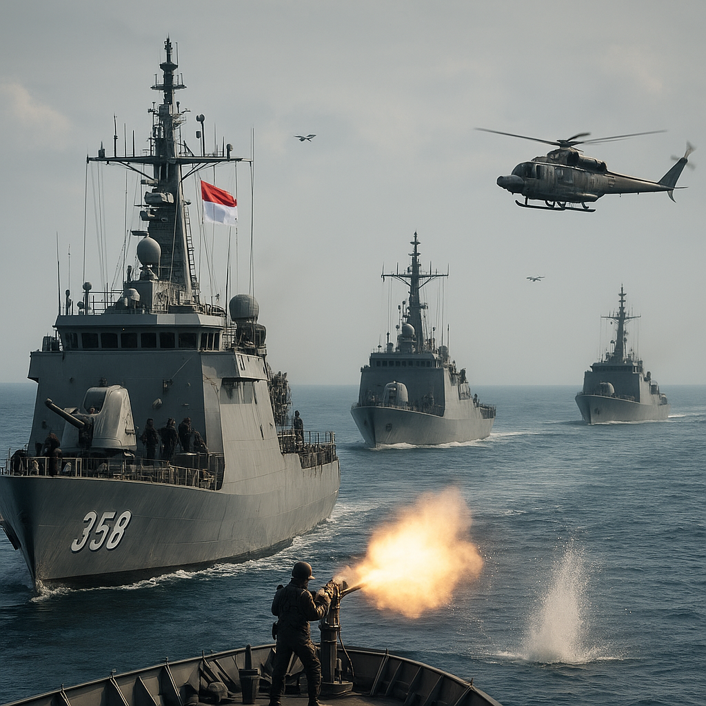 Danlanud RSA Dampingi Pangkogabwilhan I Tinjau Operasi Beladau Sakti-26 dan Latihan Gunnery Exercise di Laut Natuna Utara