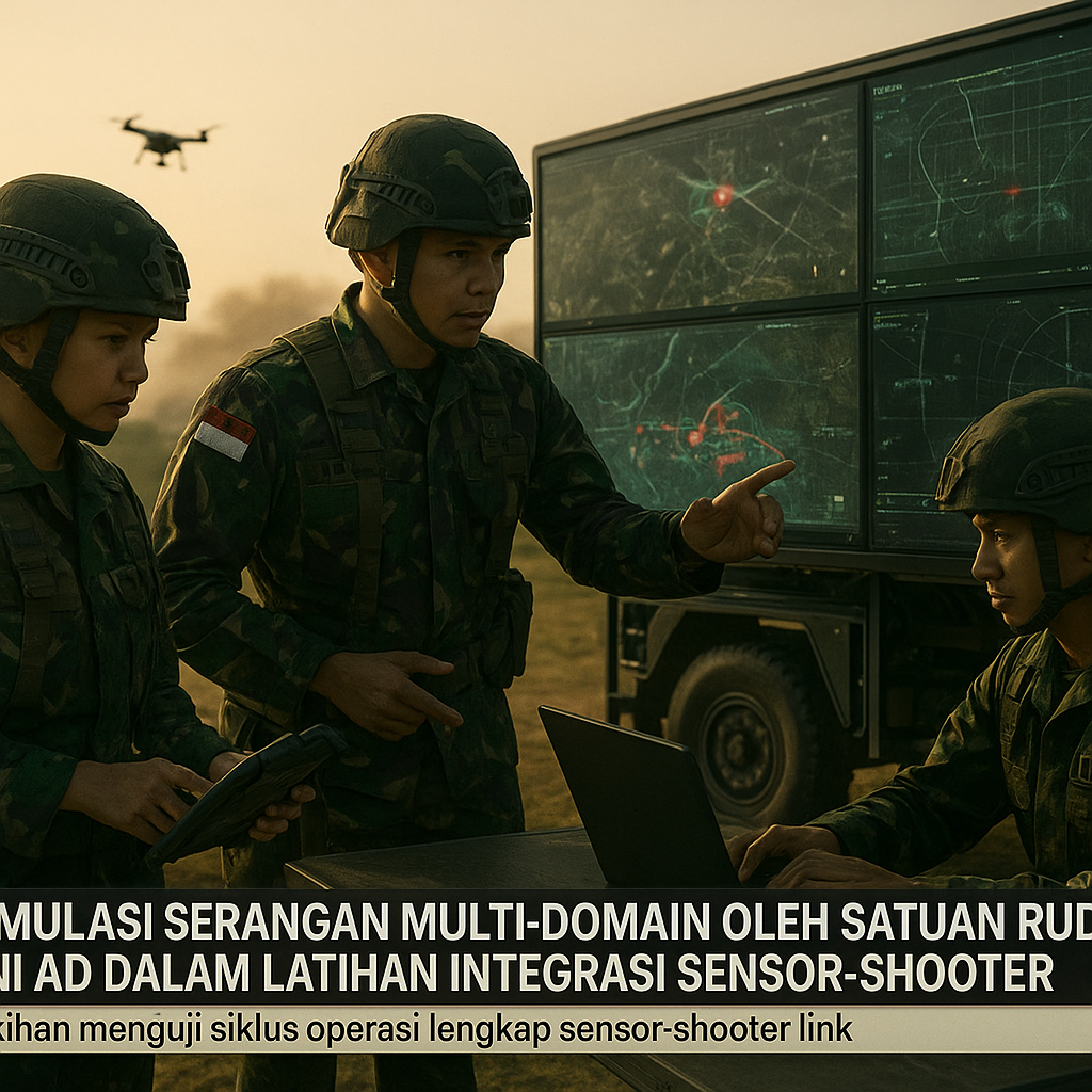 Simulasi Serangan Multi-Domain oleh Satuan Rudal TNI AD dalam Latihan Integrasi Sensor-Shooter